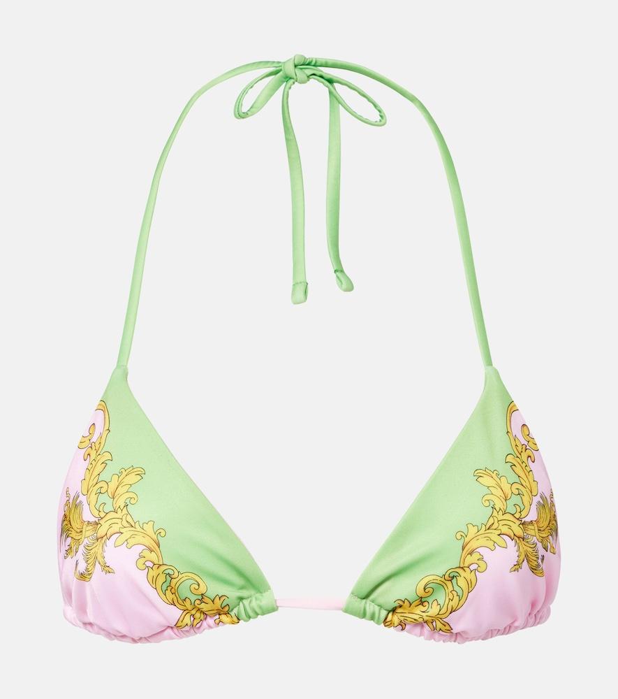 versace printed bikini top