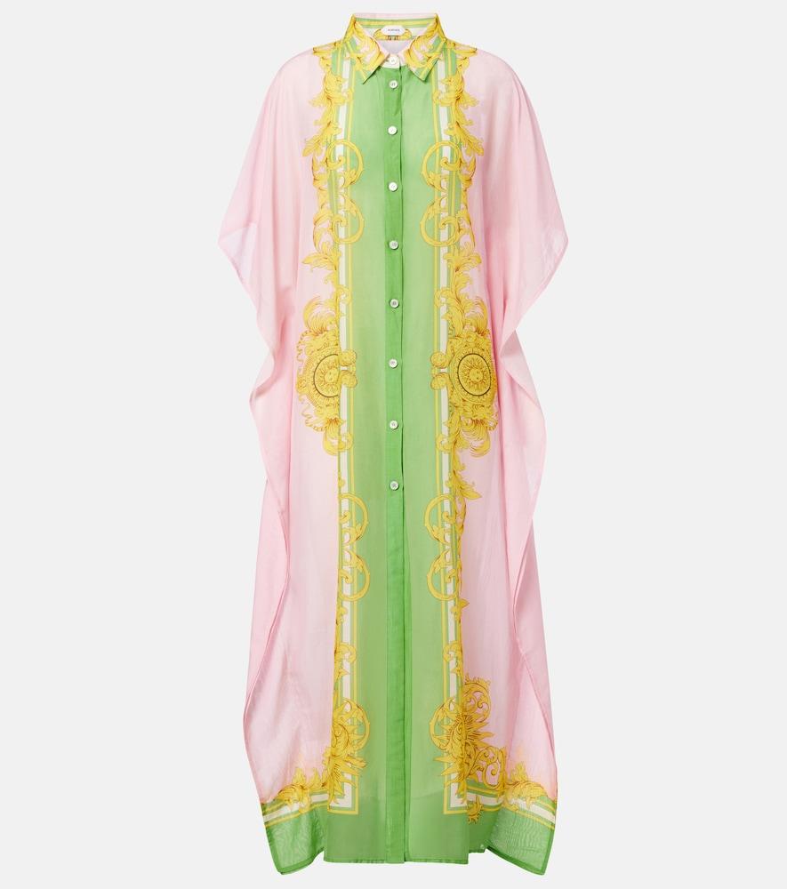 versace printed cotton and silk voile kaftan