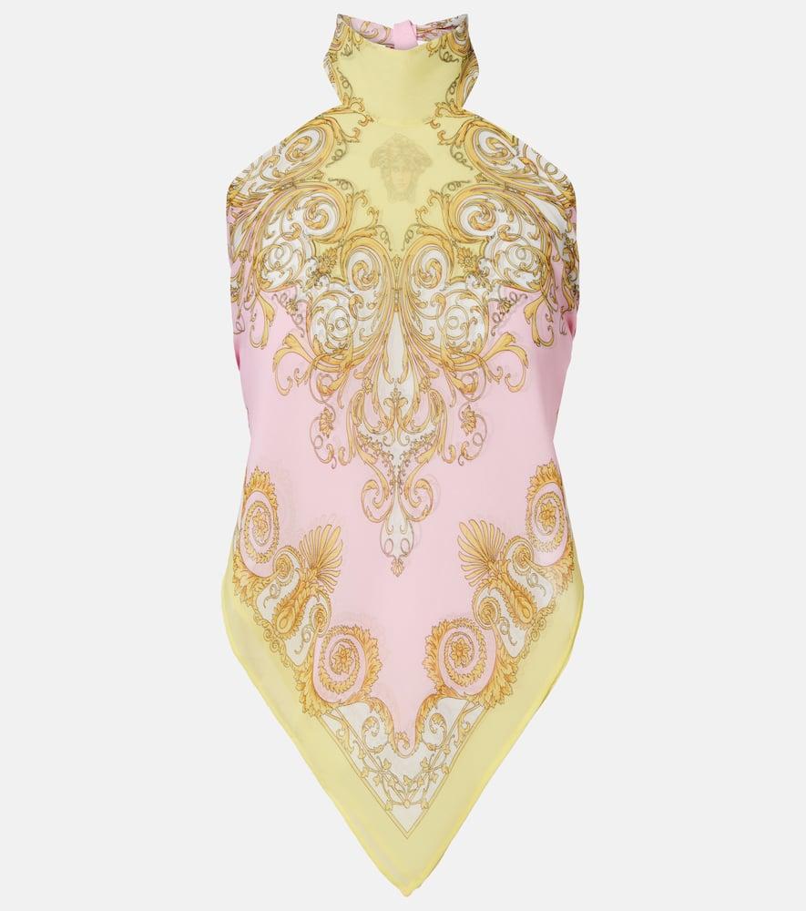 versace printed georgette top