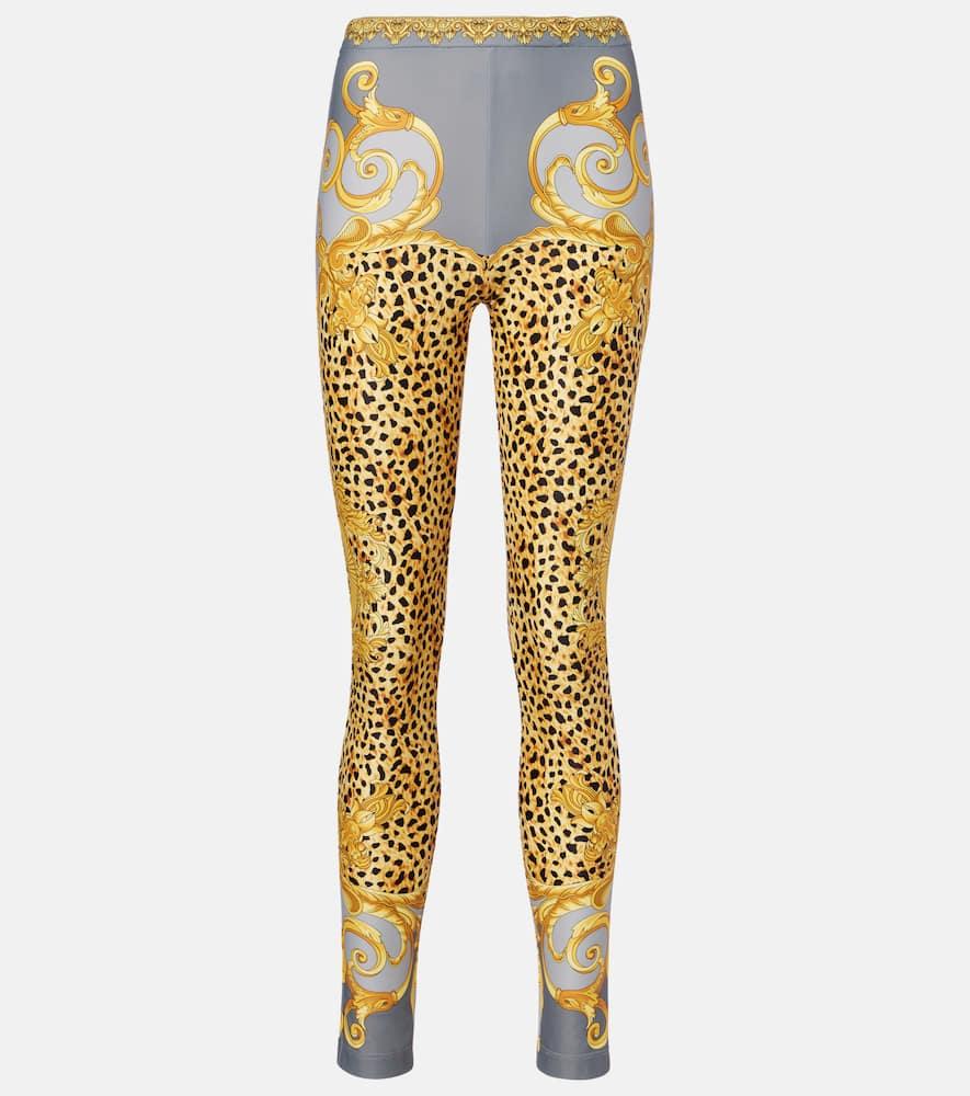 versace printed jersey leggings