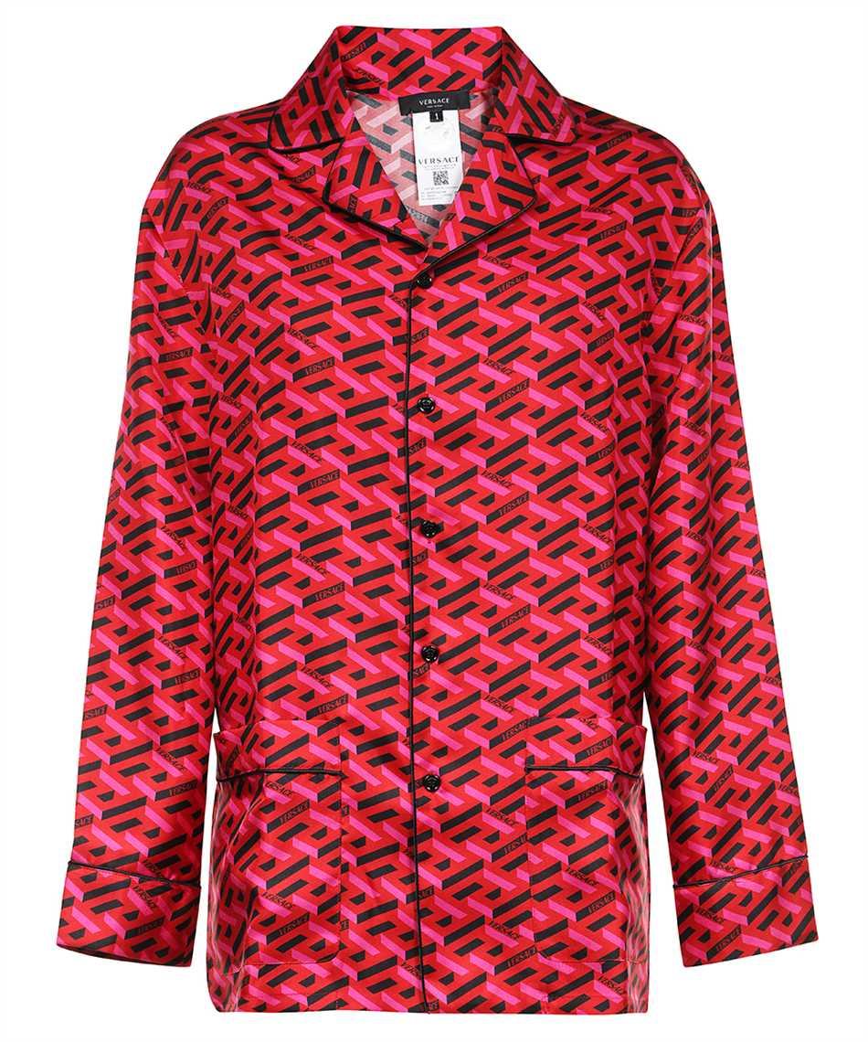 versace printed silk pajama blouse