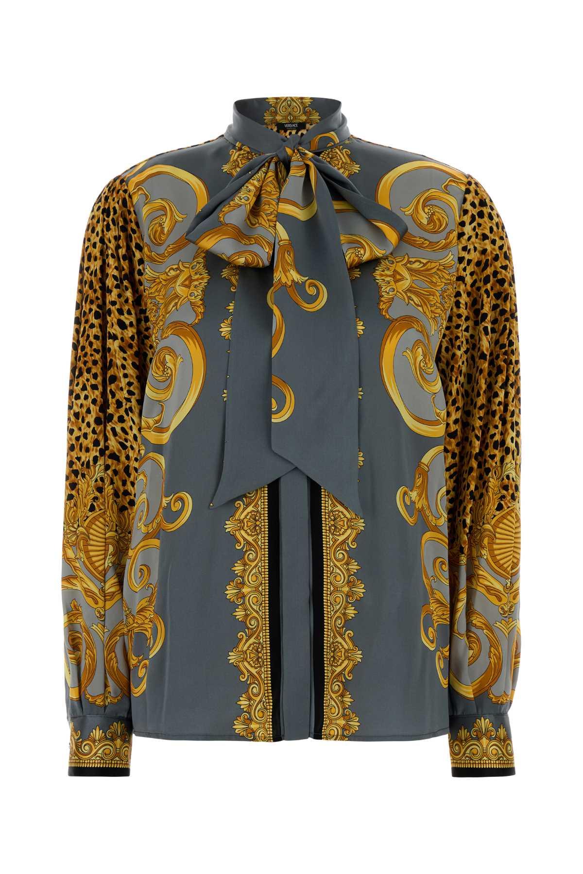 versace printed silk shirt