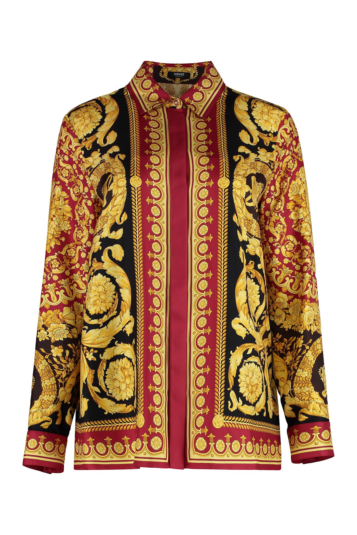 versace printed silk shirt