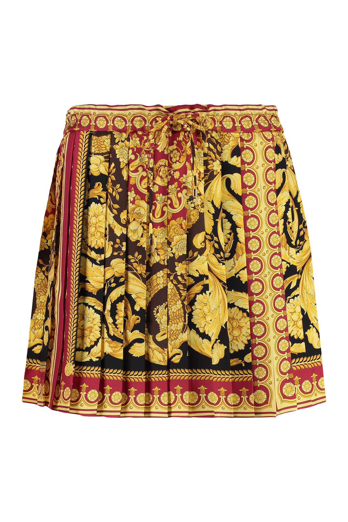 versace printed silk skirt
