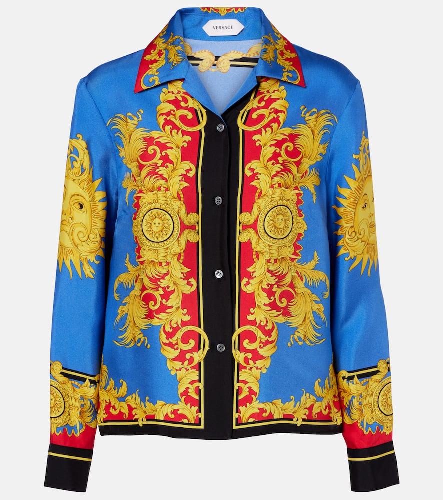 versace printed silk twill shirt