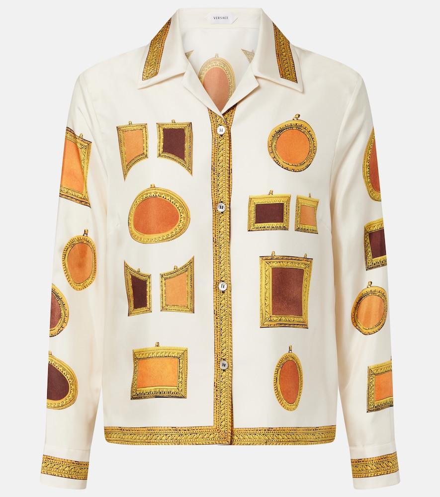 versace printed silk twill shirt