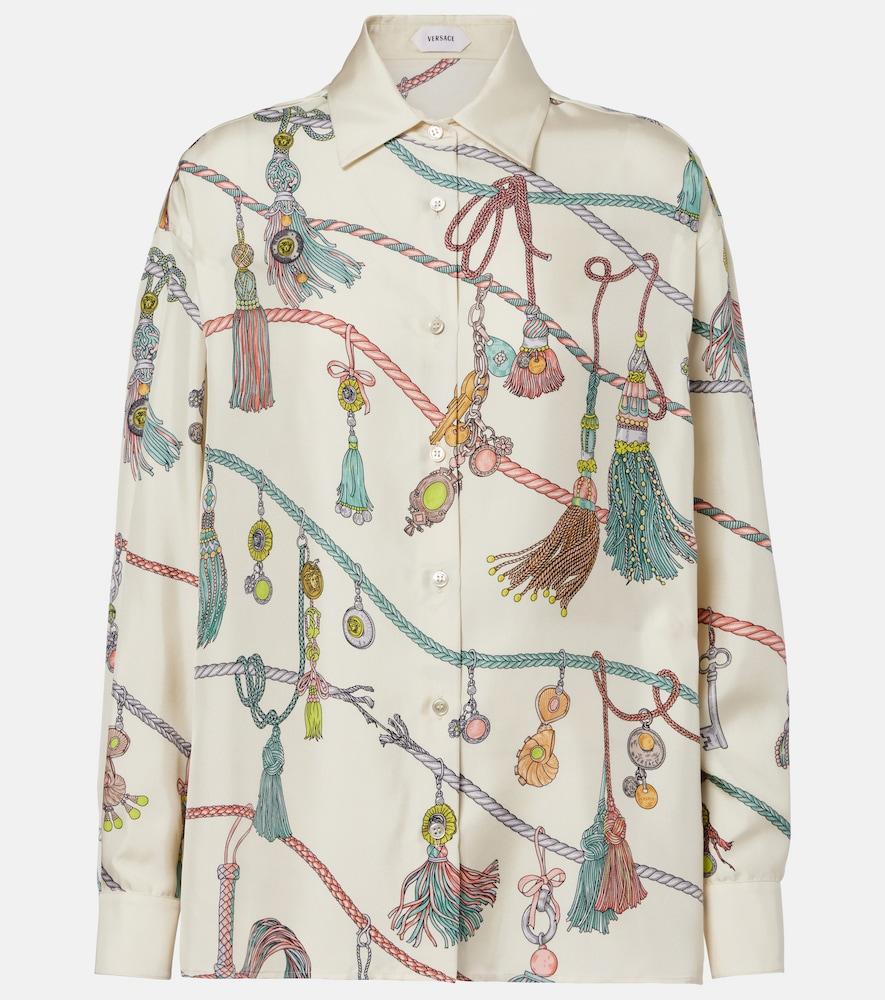 versace printed silk twill shirt