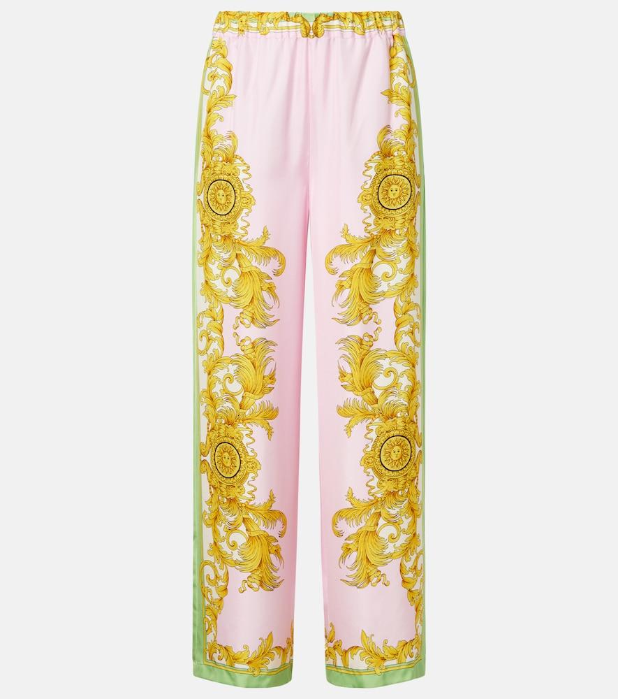 versace printed silk twill wide