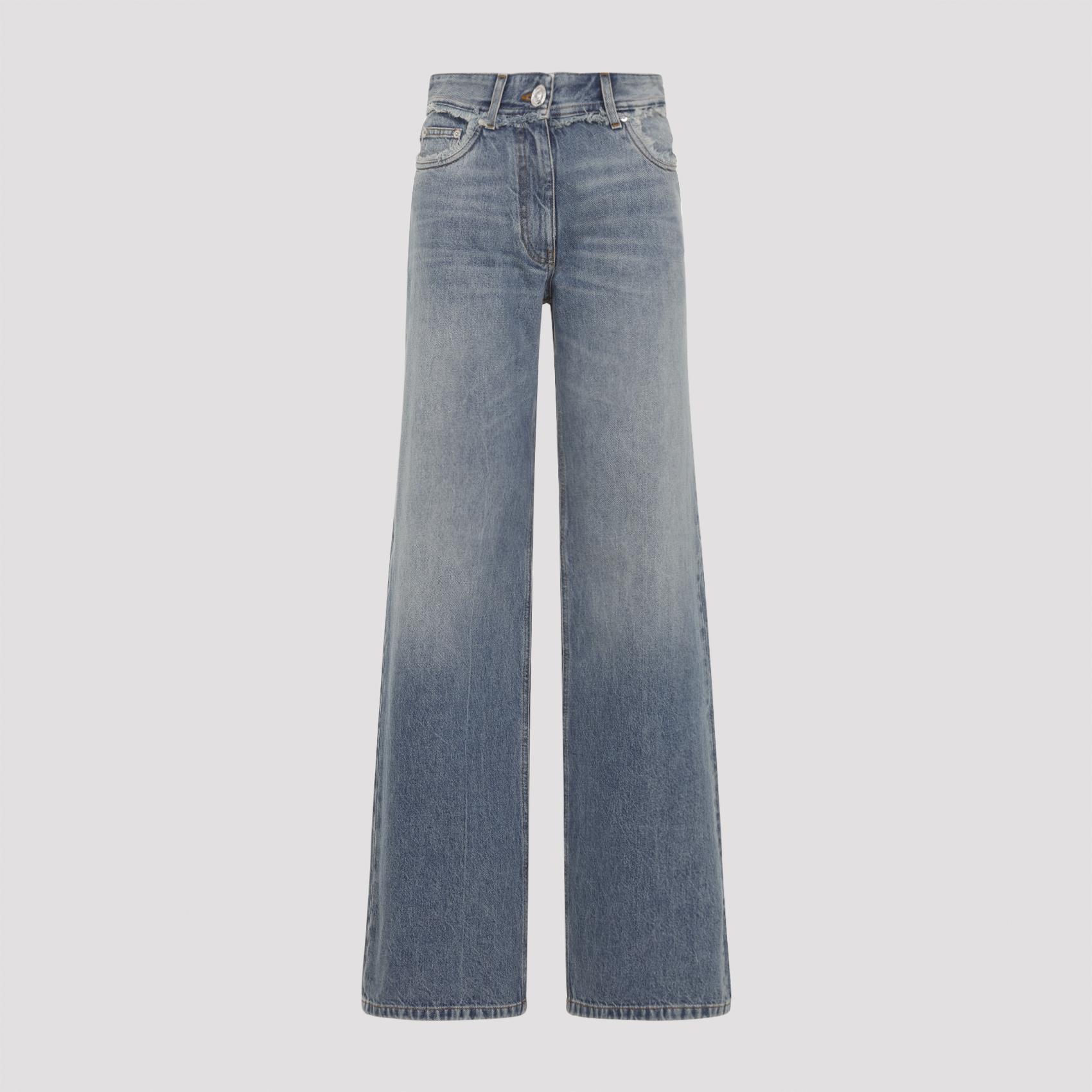 versace raw cut jeans blue cotton - women