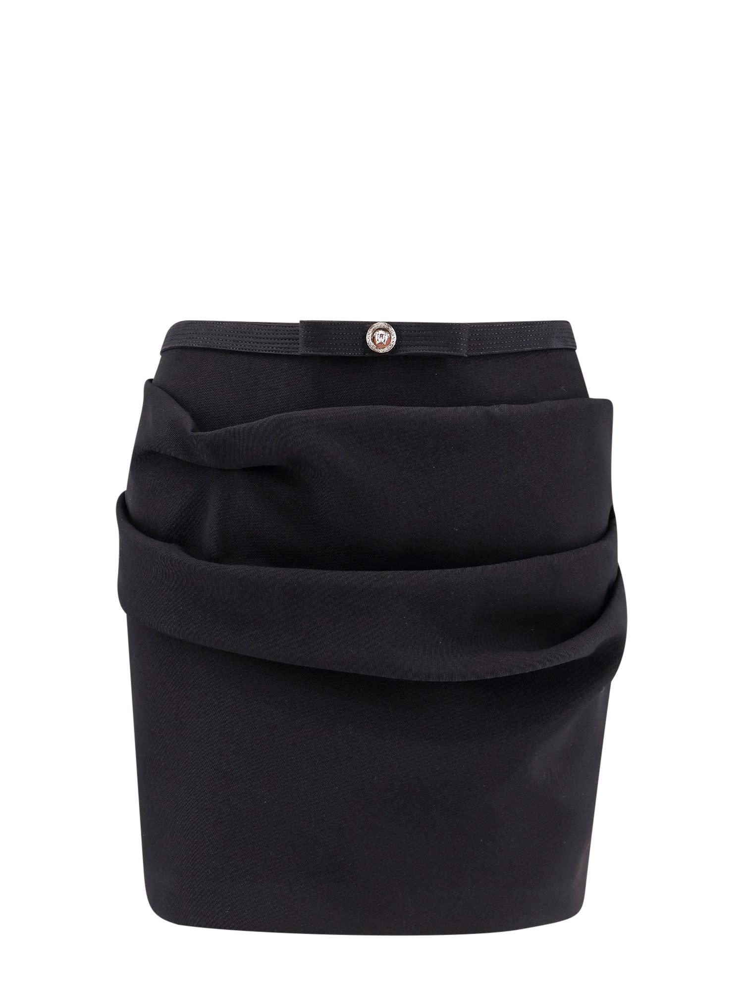 versace responsible wool mini skirt with medusa detail