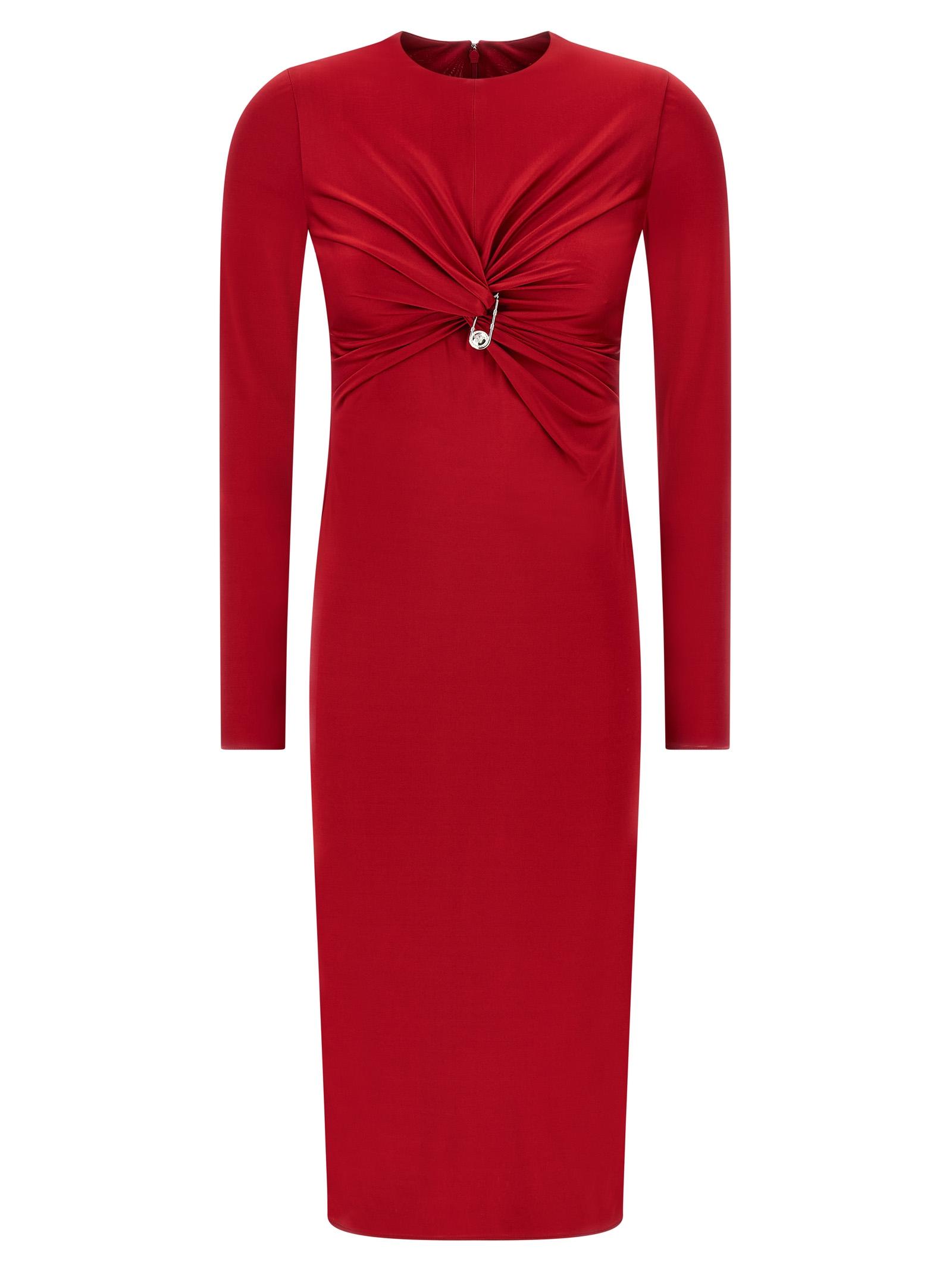 versace safety pin dress red viscose - women