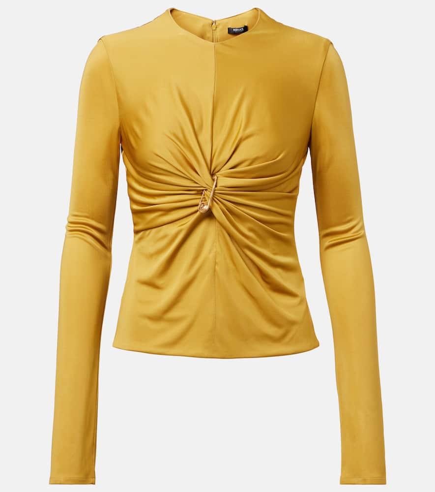 versace safety pin jersey top