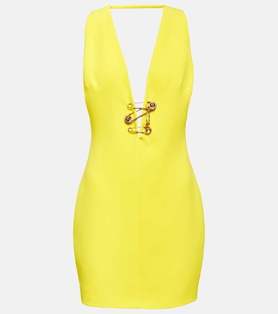 versace safety pin silk minidress