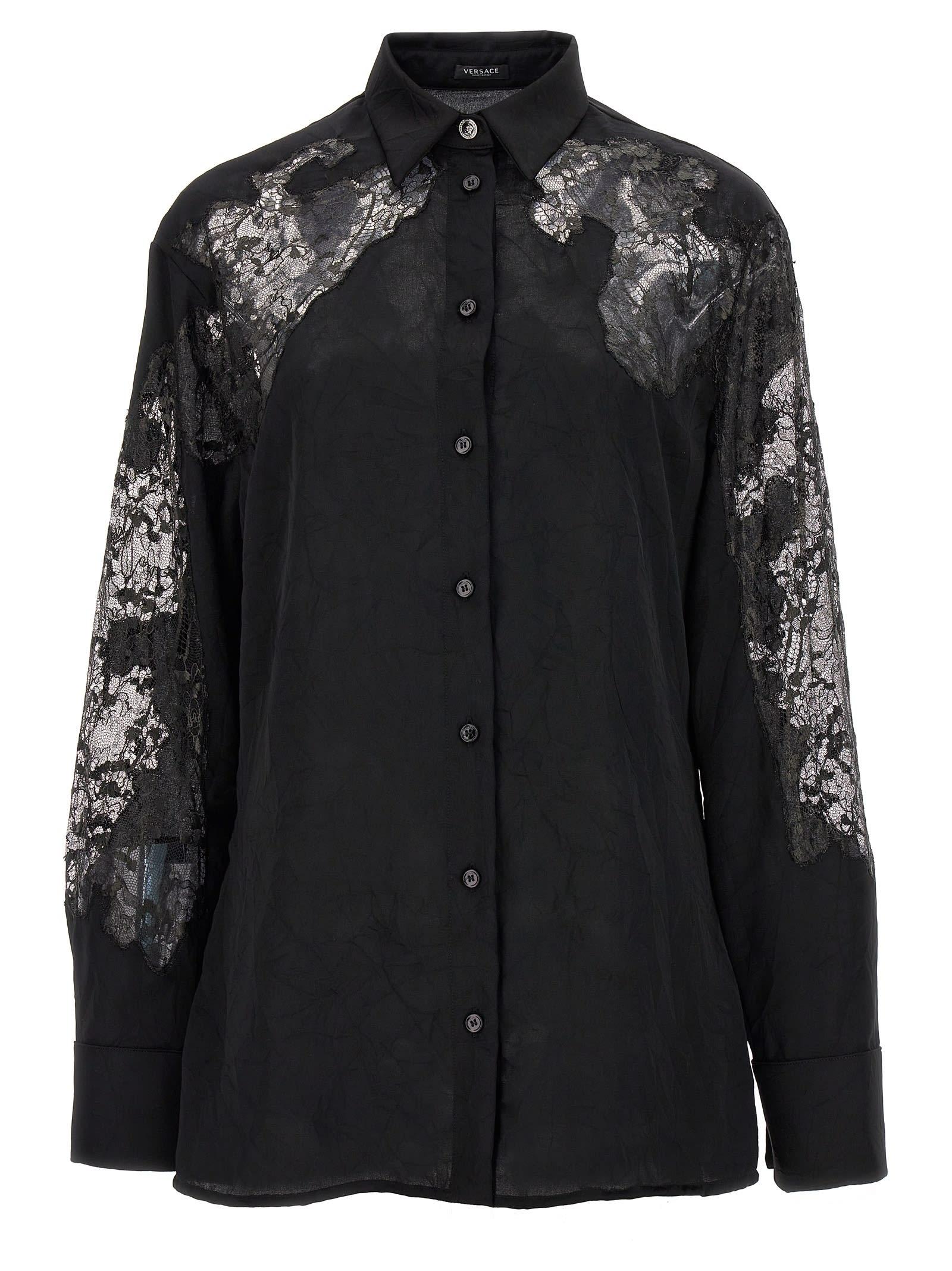 versace satin lace shirt