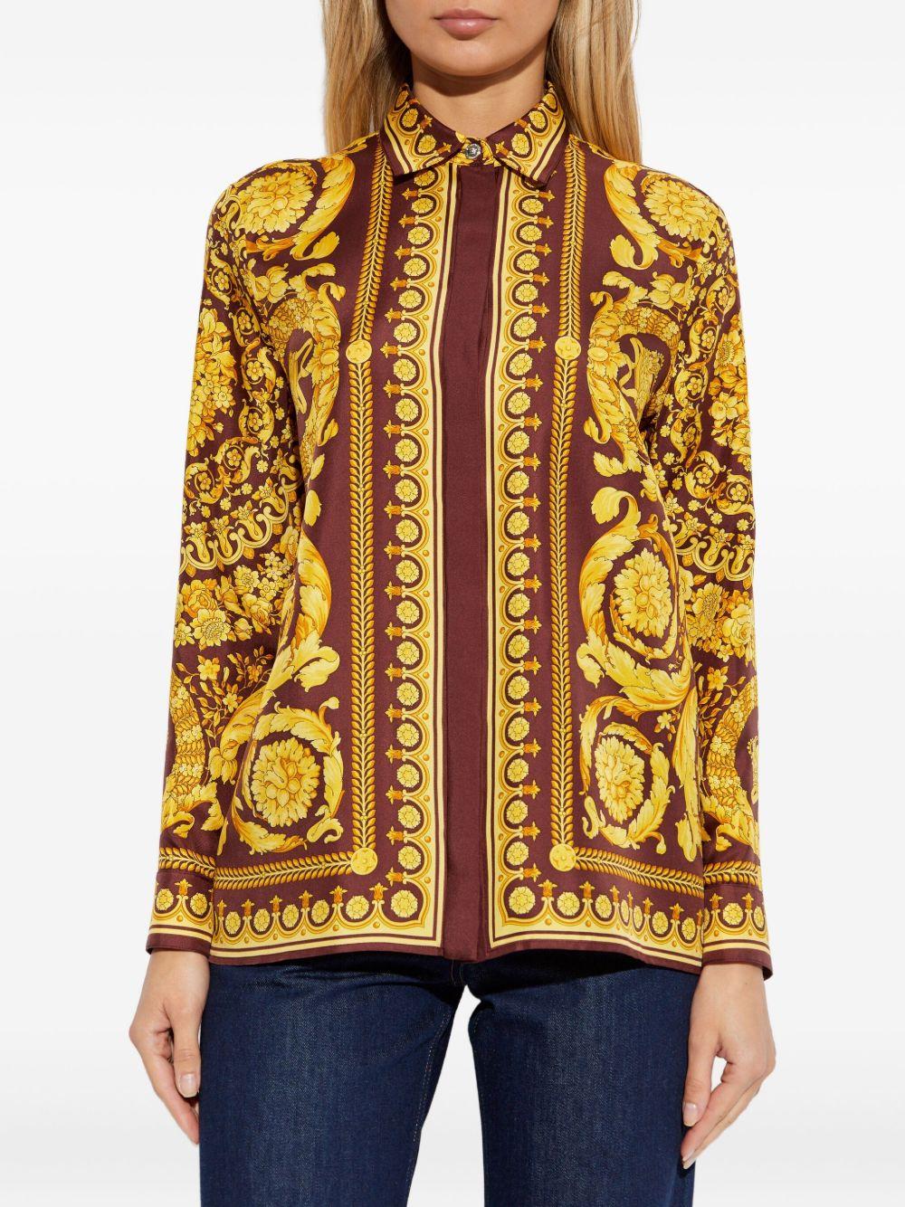 versace shirts burgundy / gold - women