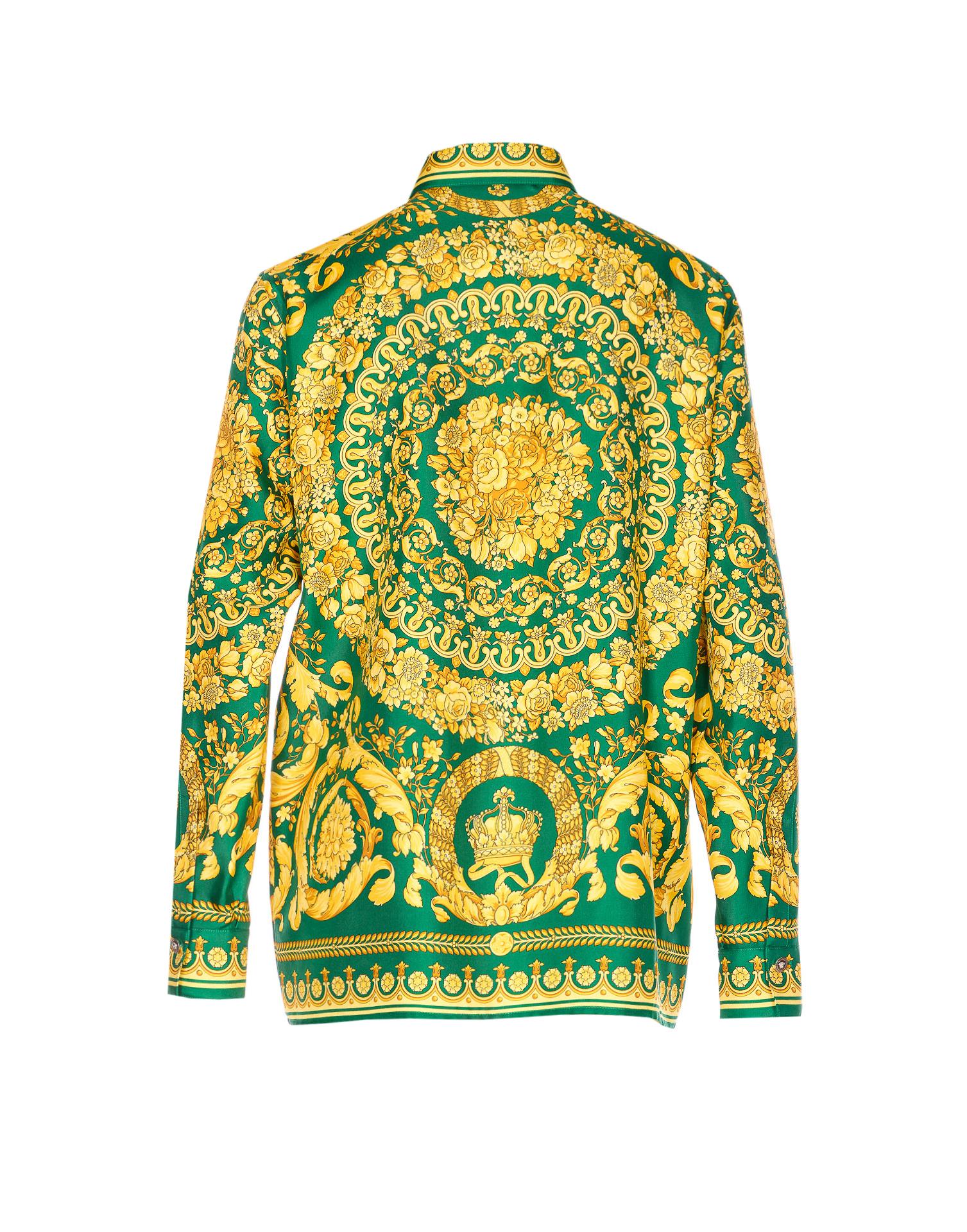 versace shirts green silk - women