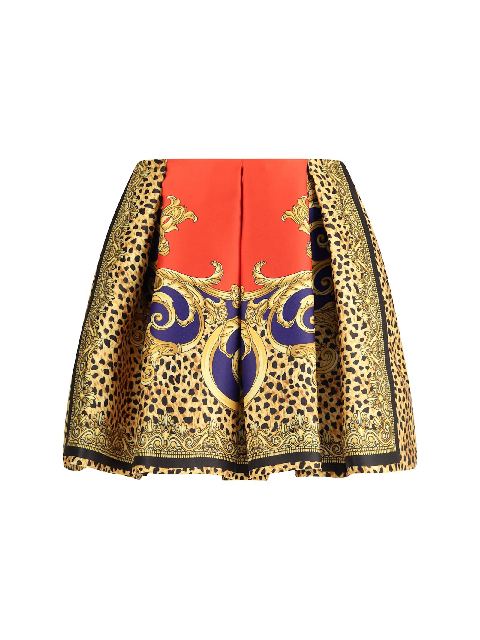 versace silk-blend duchesse mini skirt