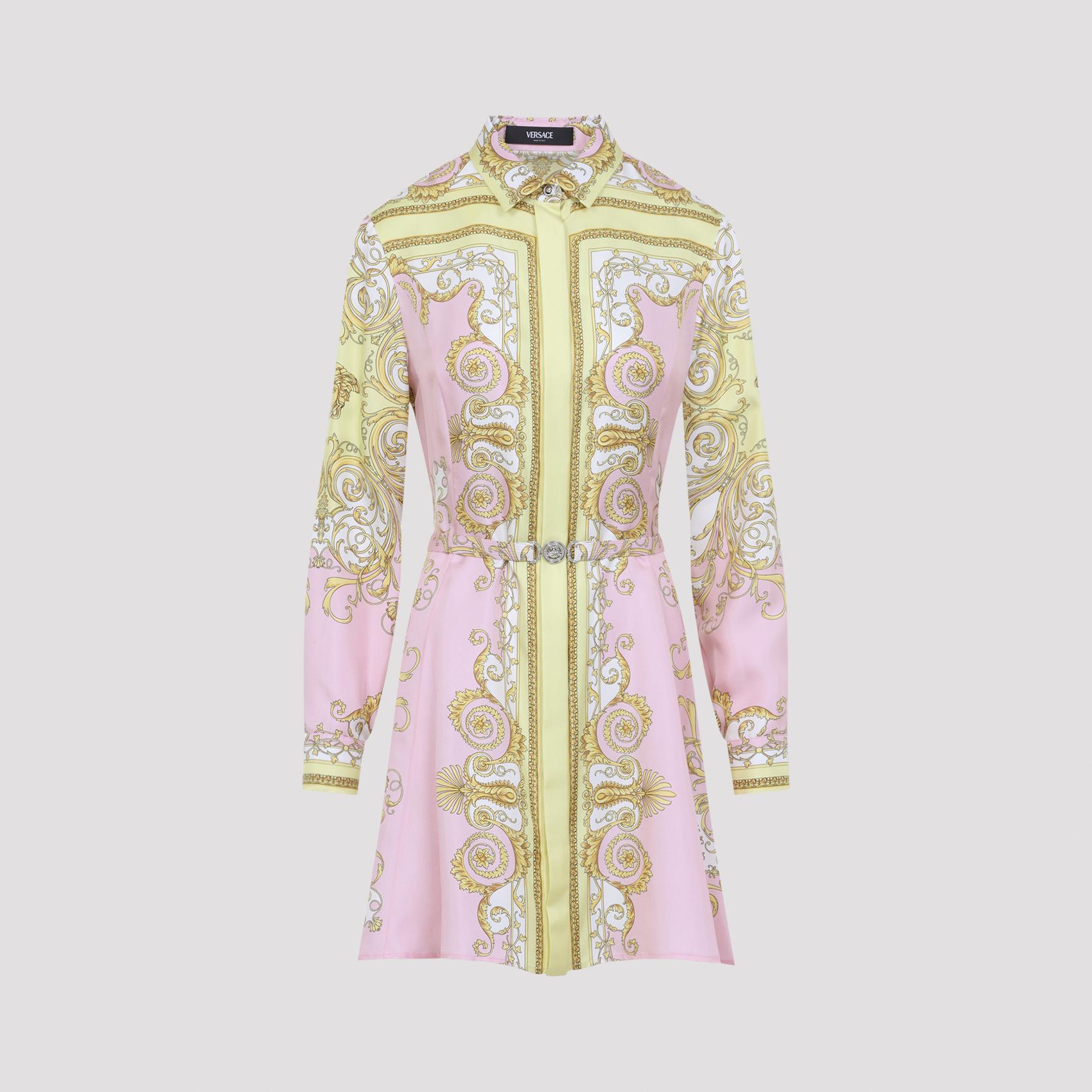 versace silk mini dress nude & neutrals - women
