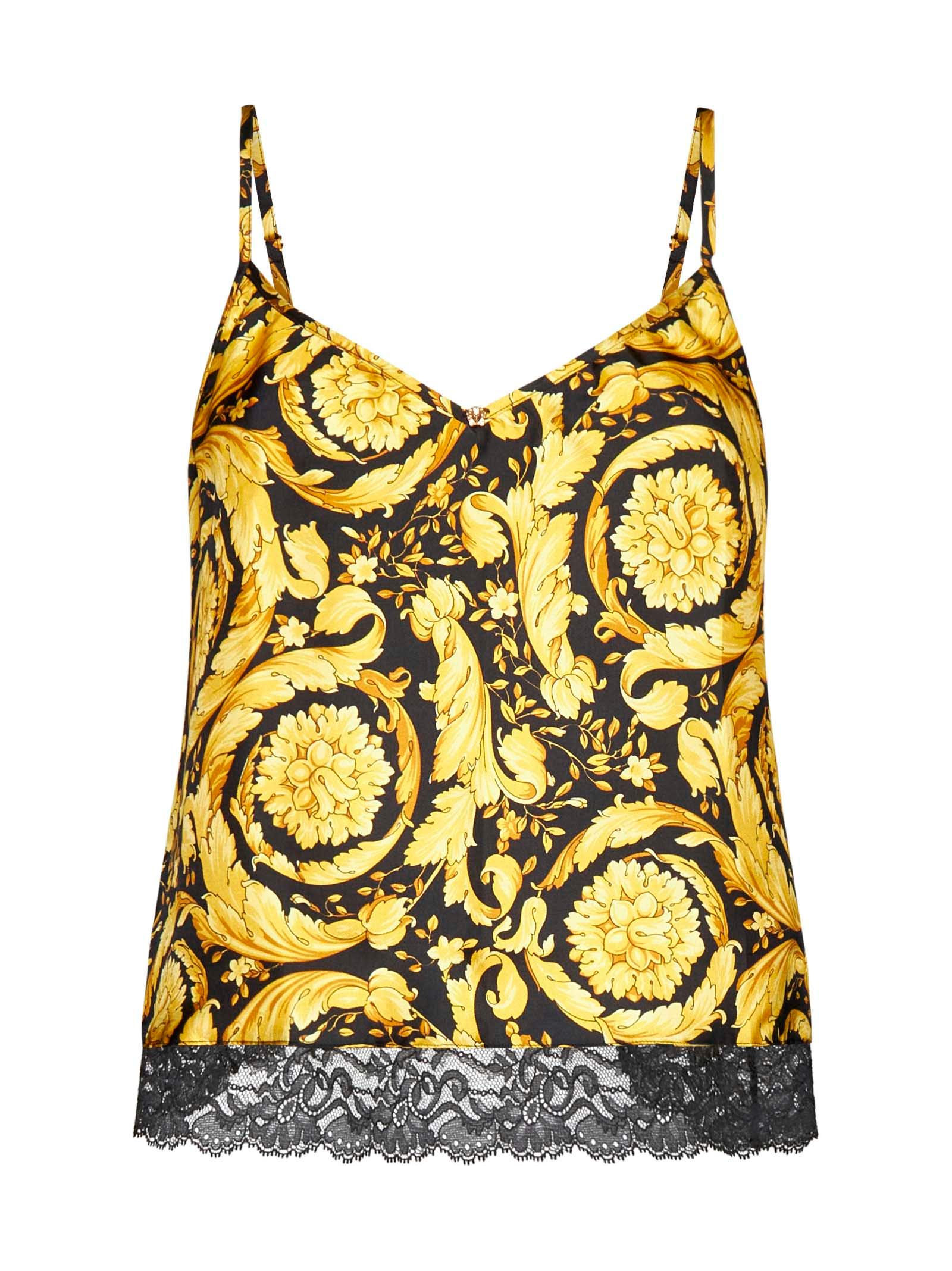 versace silk twill top