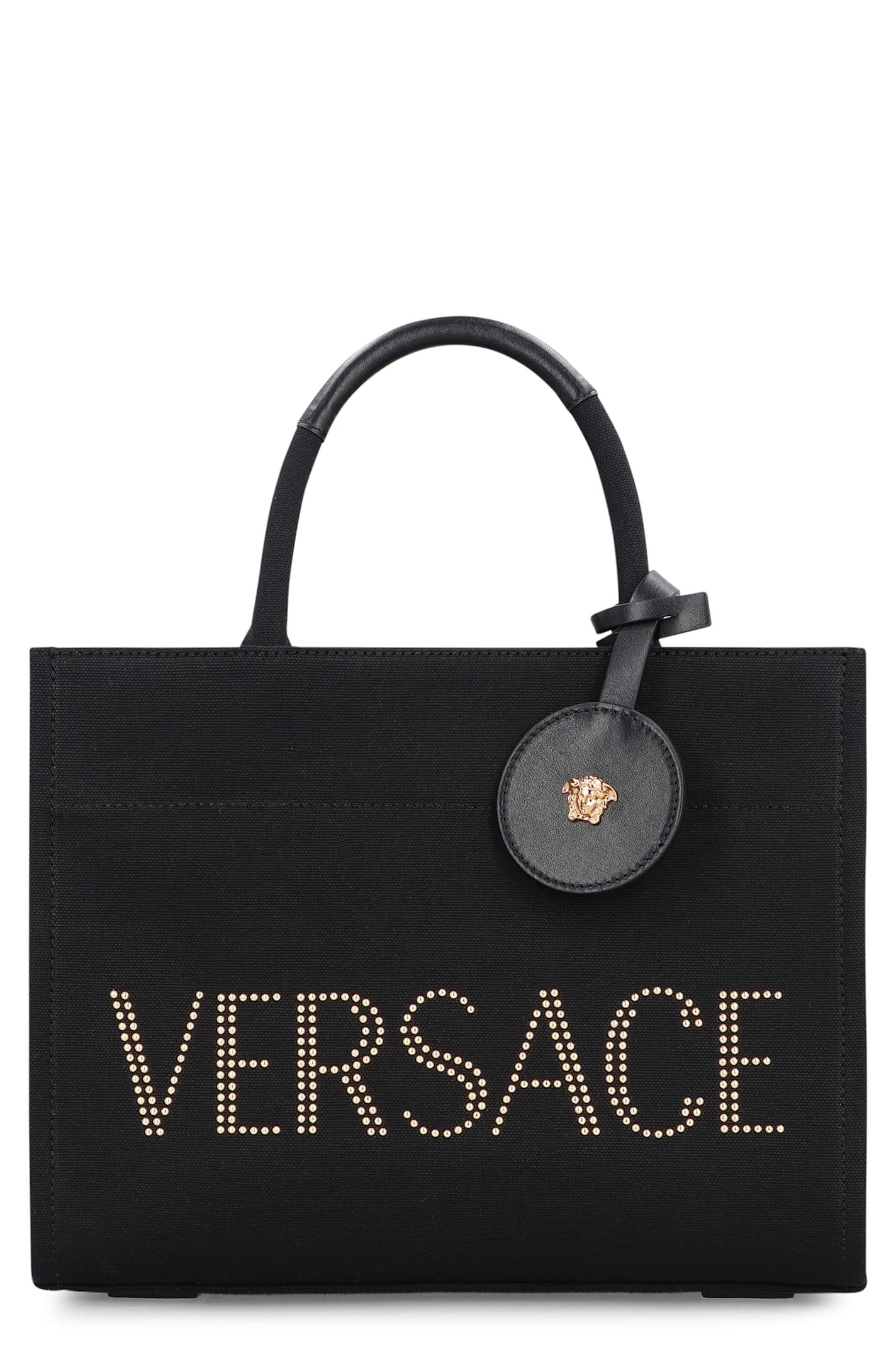 versace small canvas tote bag