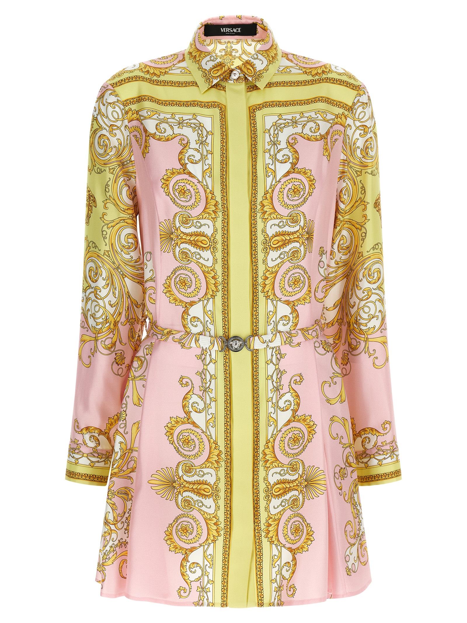 versace spring barocco dress multicolor silk - women
