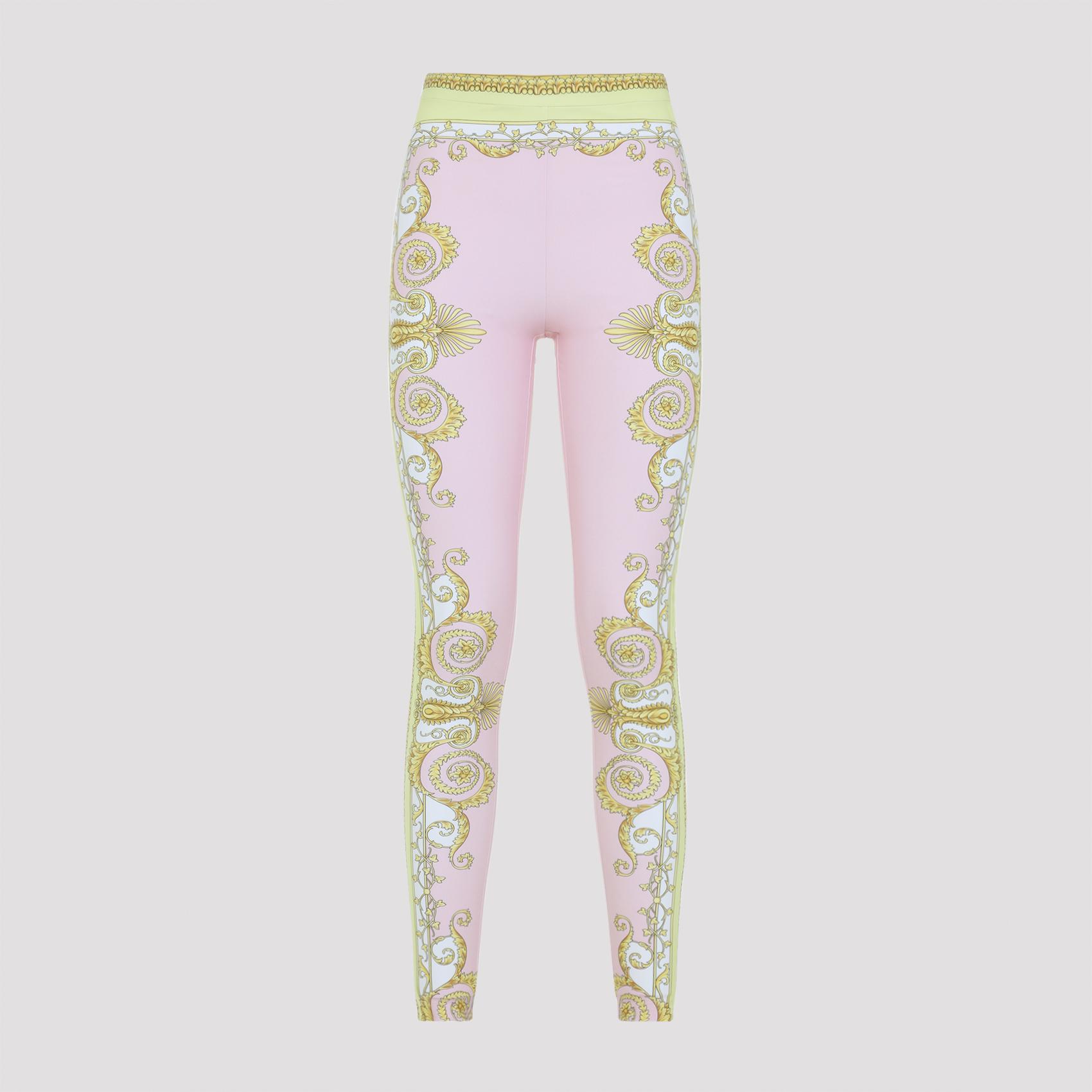 versace spring barocco leggings nude & neutrals silk pant - women