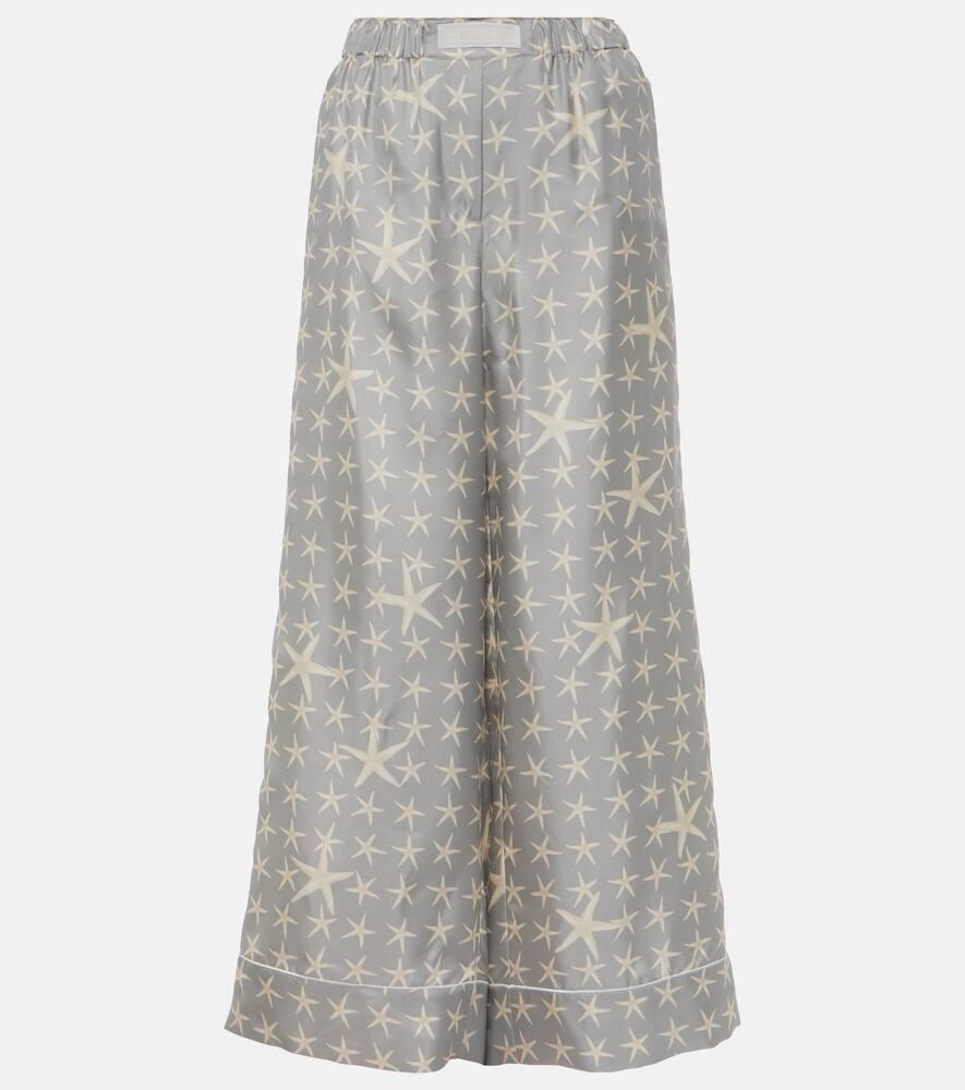 versace stella marina silk twill palazzo pants