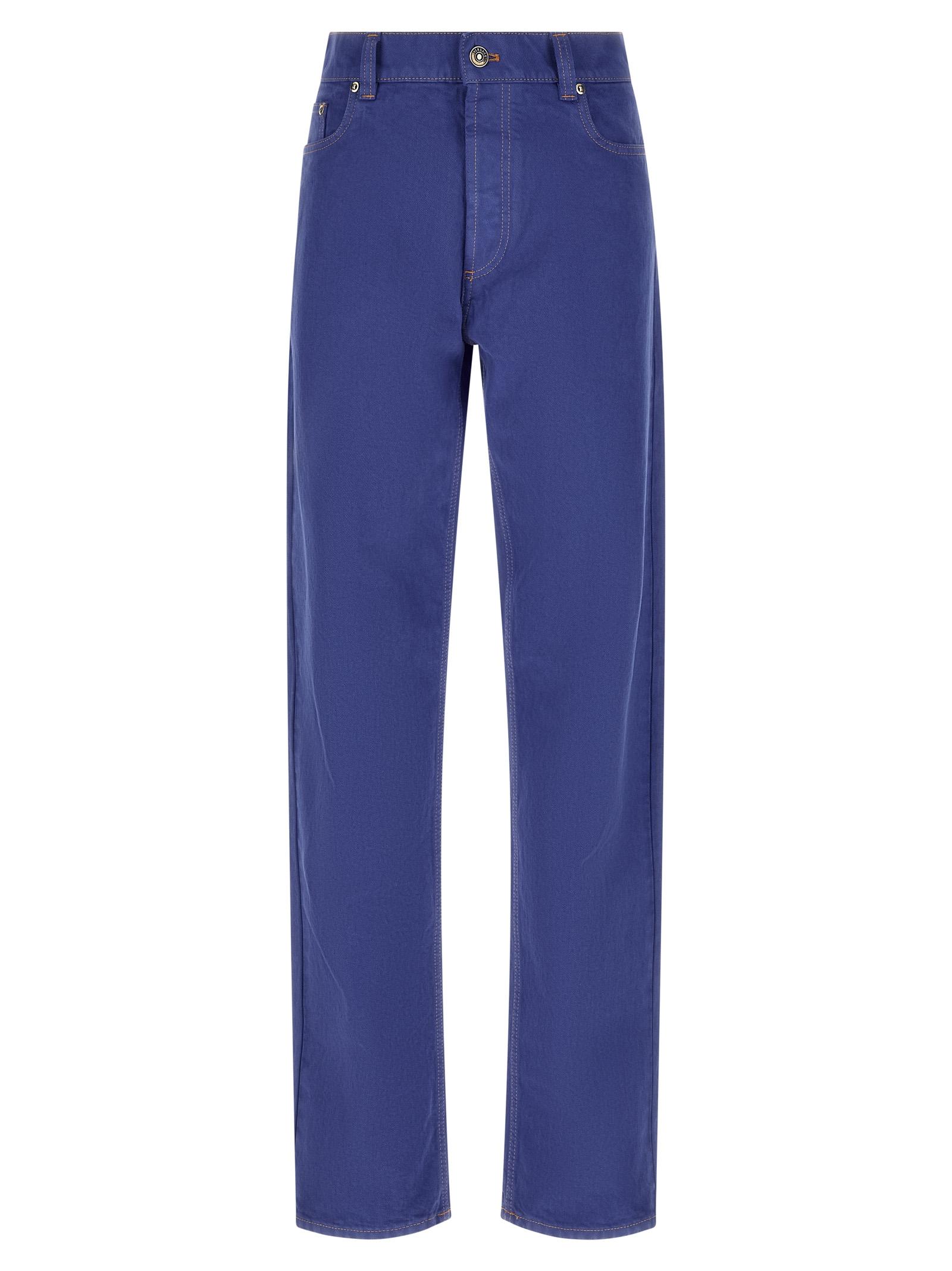 versace straight leg jeans blue cotton - women