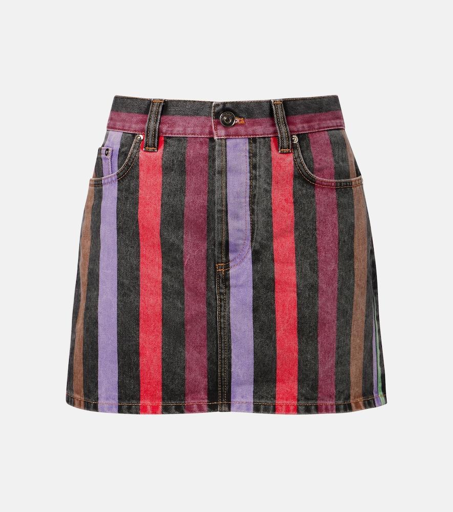 versace striped denim miniskirt