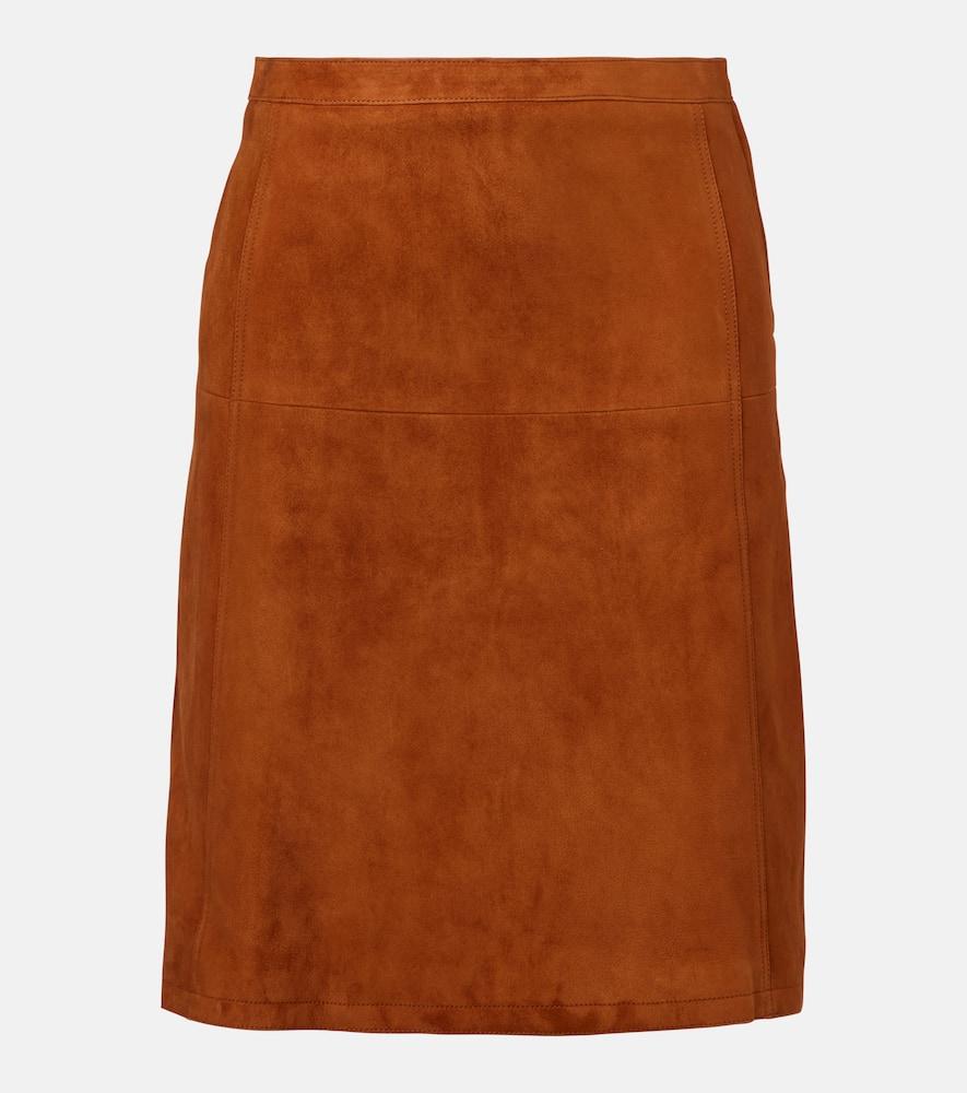 versace suede midi skirt