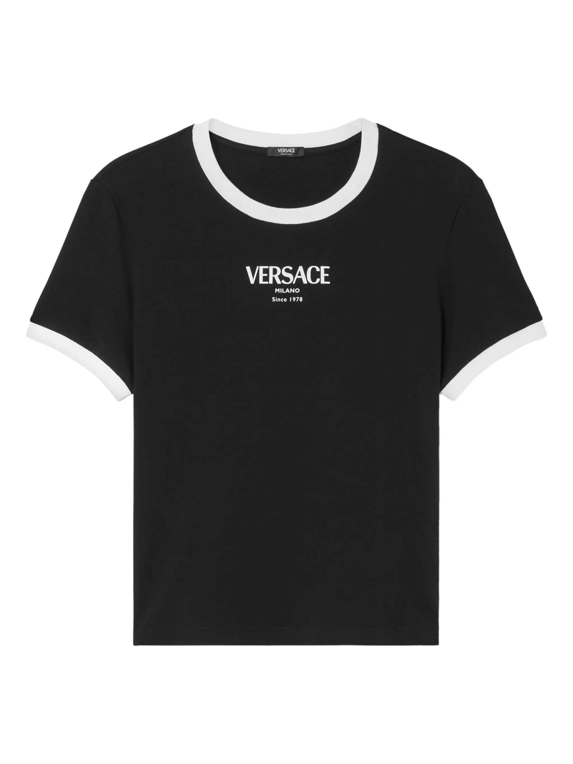 versace t-shirt black vi ea - women