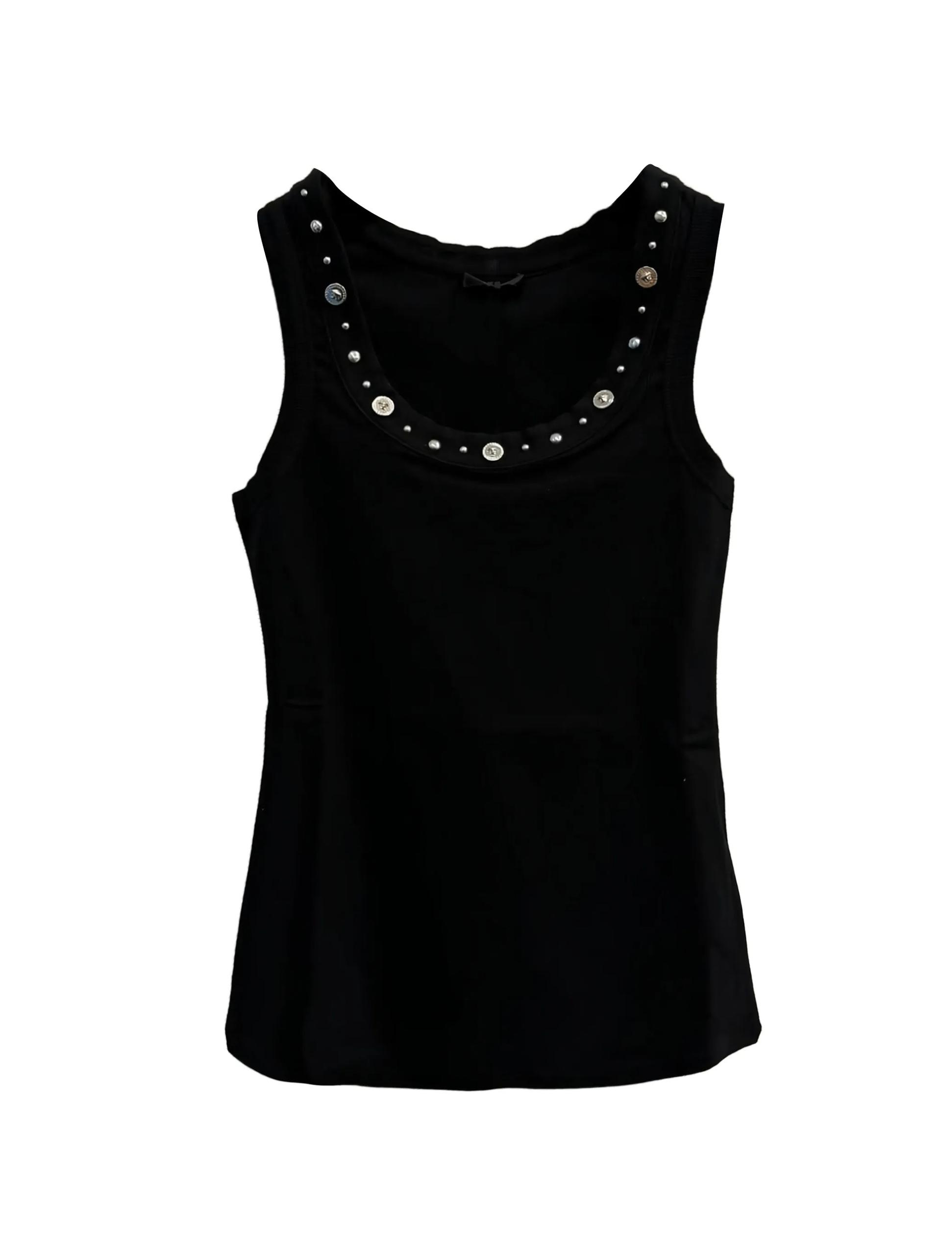 versace tank top black co ea - women