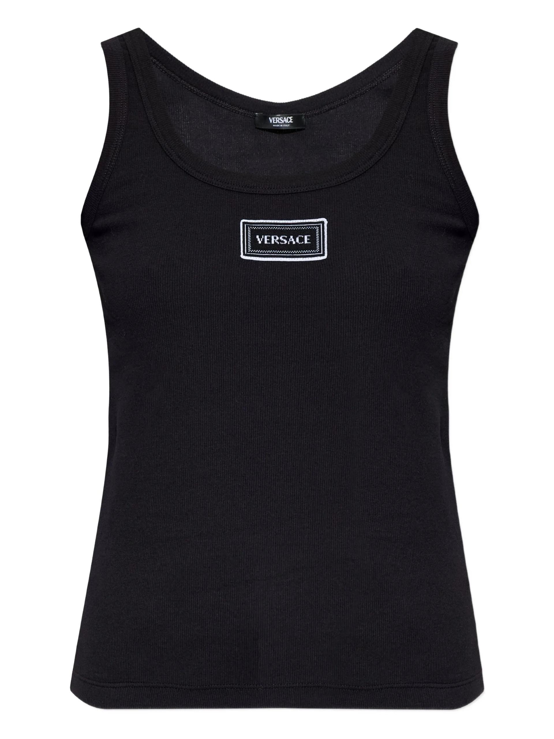 versace tank top black co ea - women