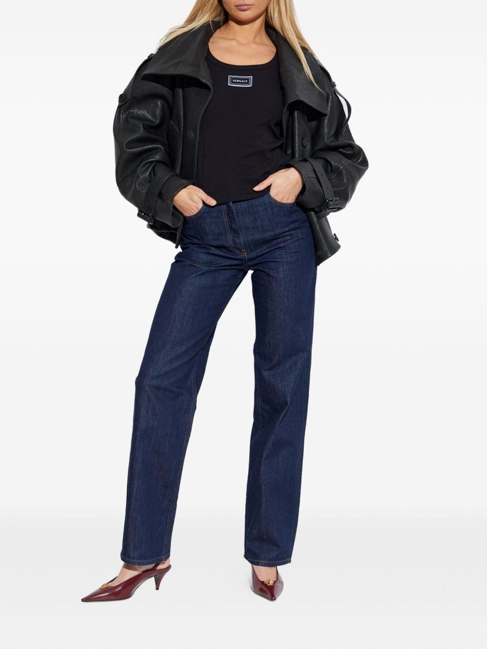versace top black outer:elastane - women
