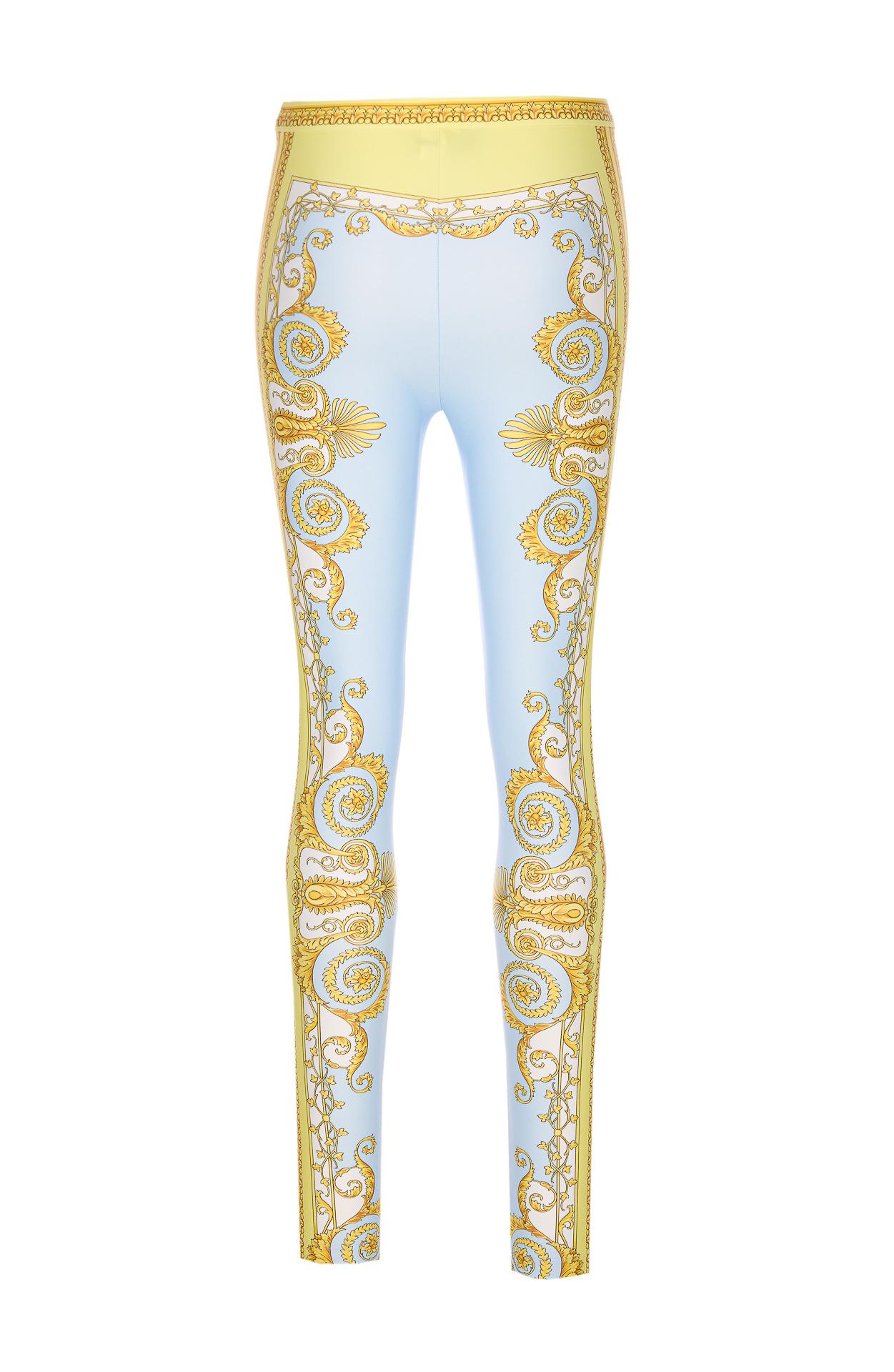 versace trousers blue polyamide - women