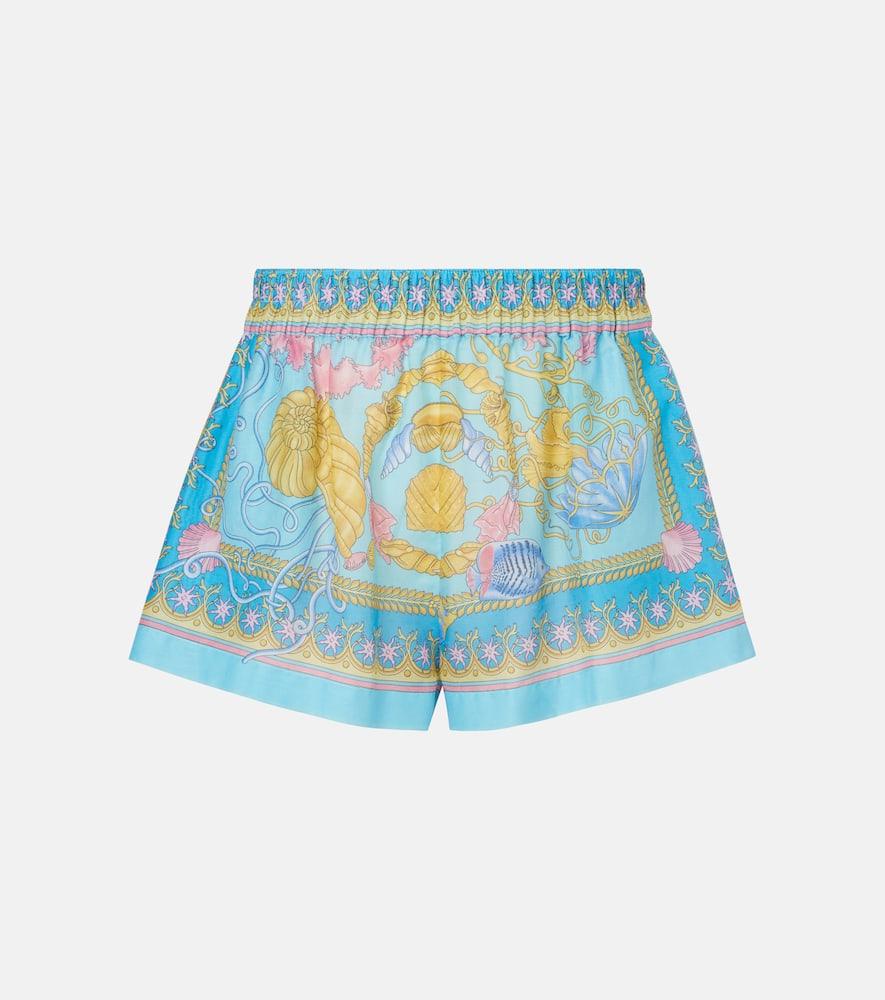 versace underwater barocco cotton and silk shorts