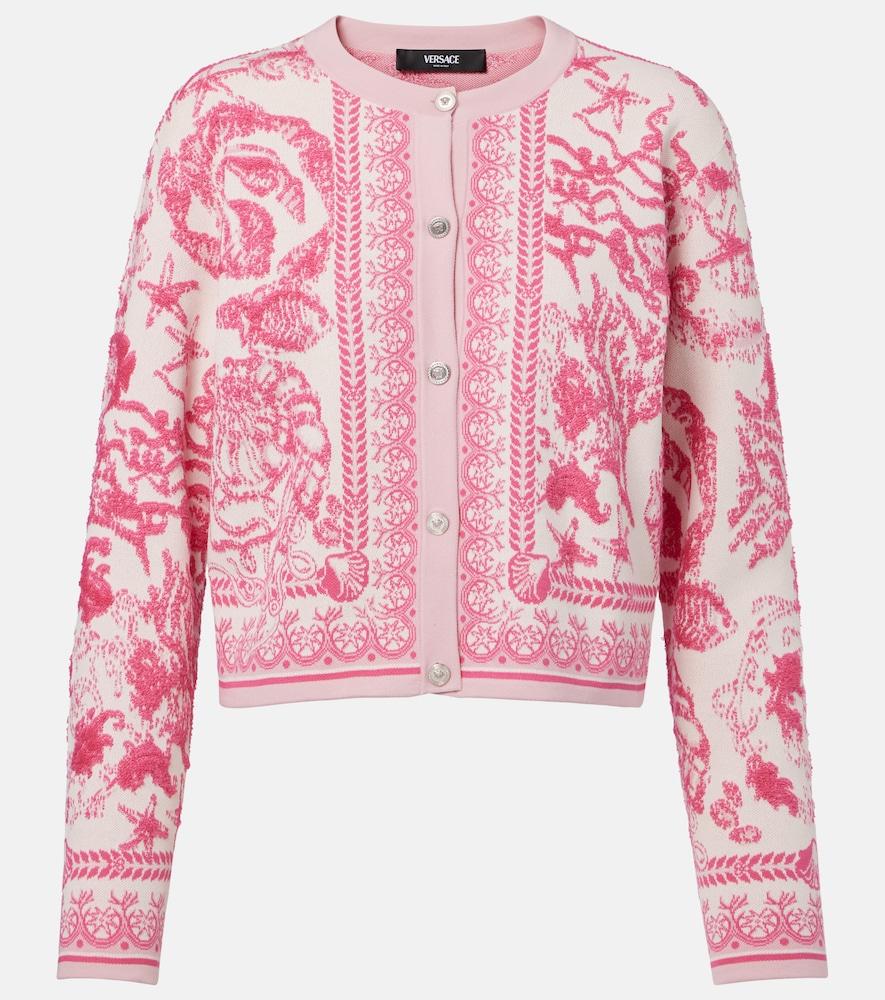 versace underwater barocco jacquard cardigan