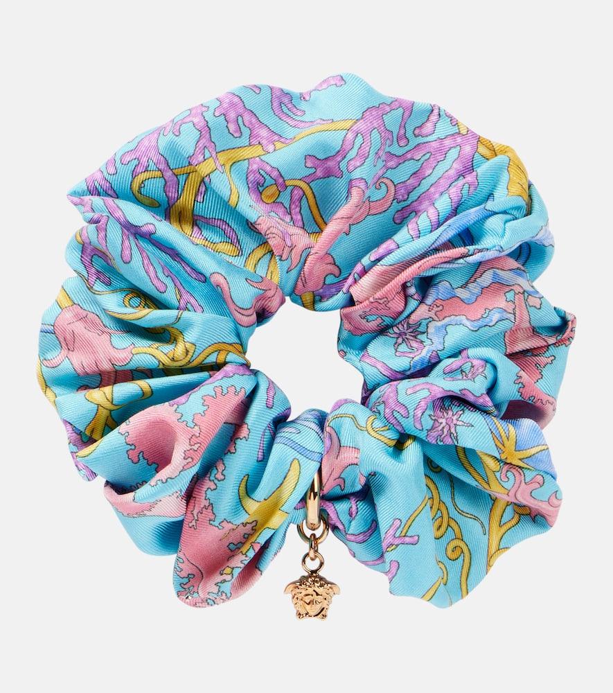 versace underwater barocco silk scrunchie