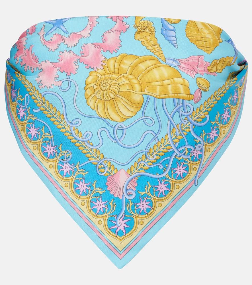 versace underwater barocco twill bandeau top