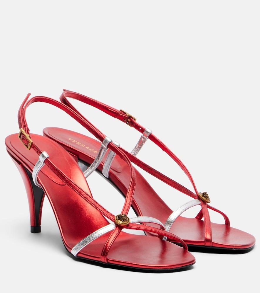 versace valentina leather slingback sandals