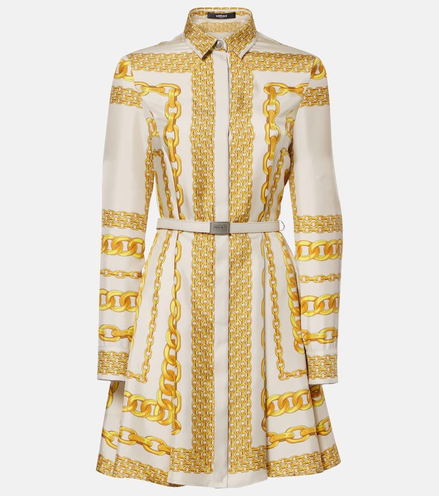 versace versace treasure silk twill shirt dress