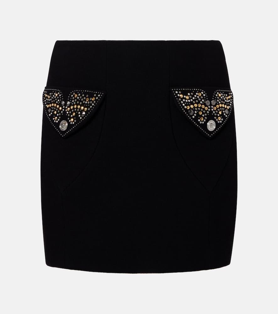 versace virgin wool crêpe miniskirt