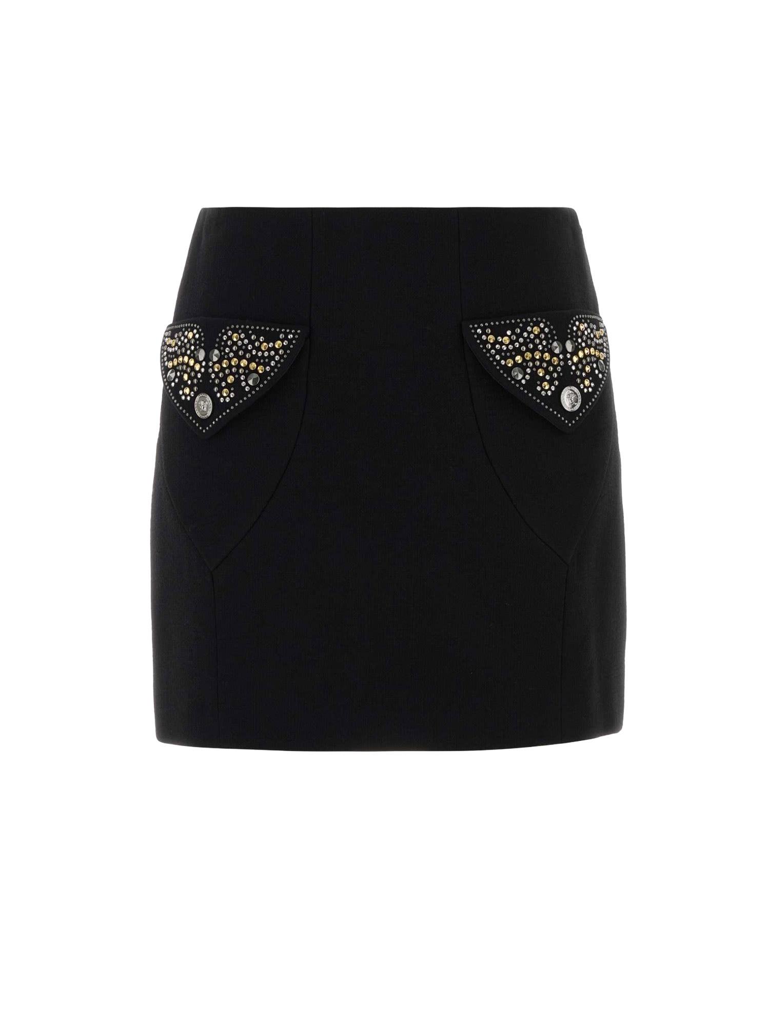 versace virgin wool mini skirt