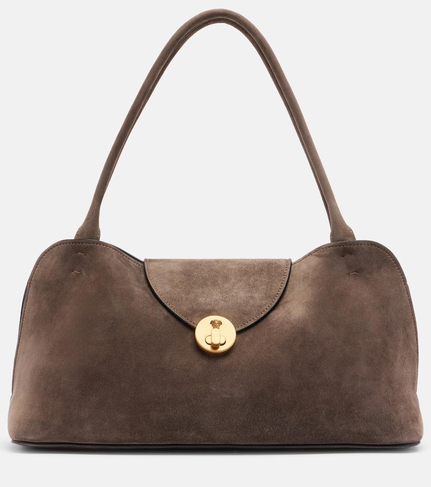 versace vivian suede shoulder bag