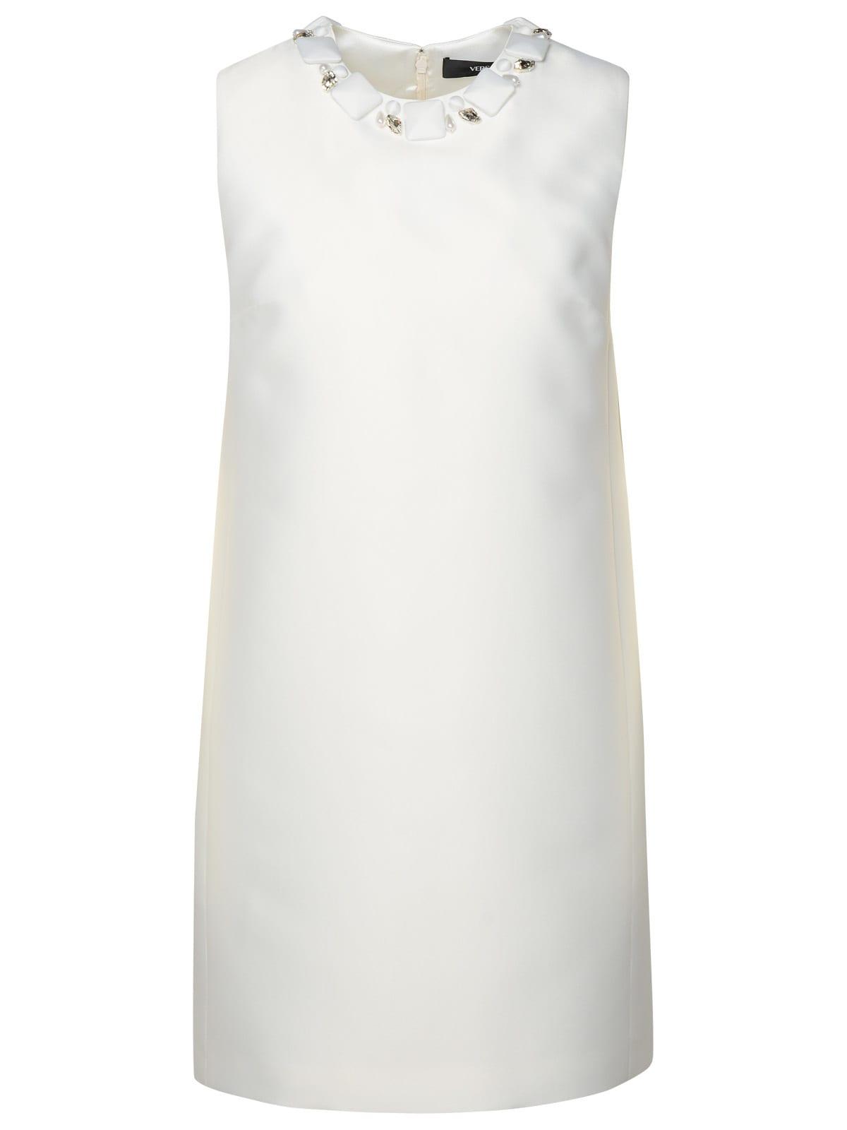 versace white silk blend dress