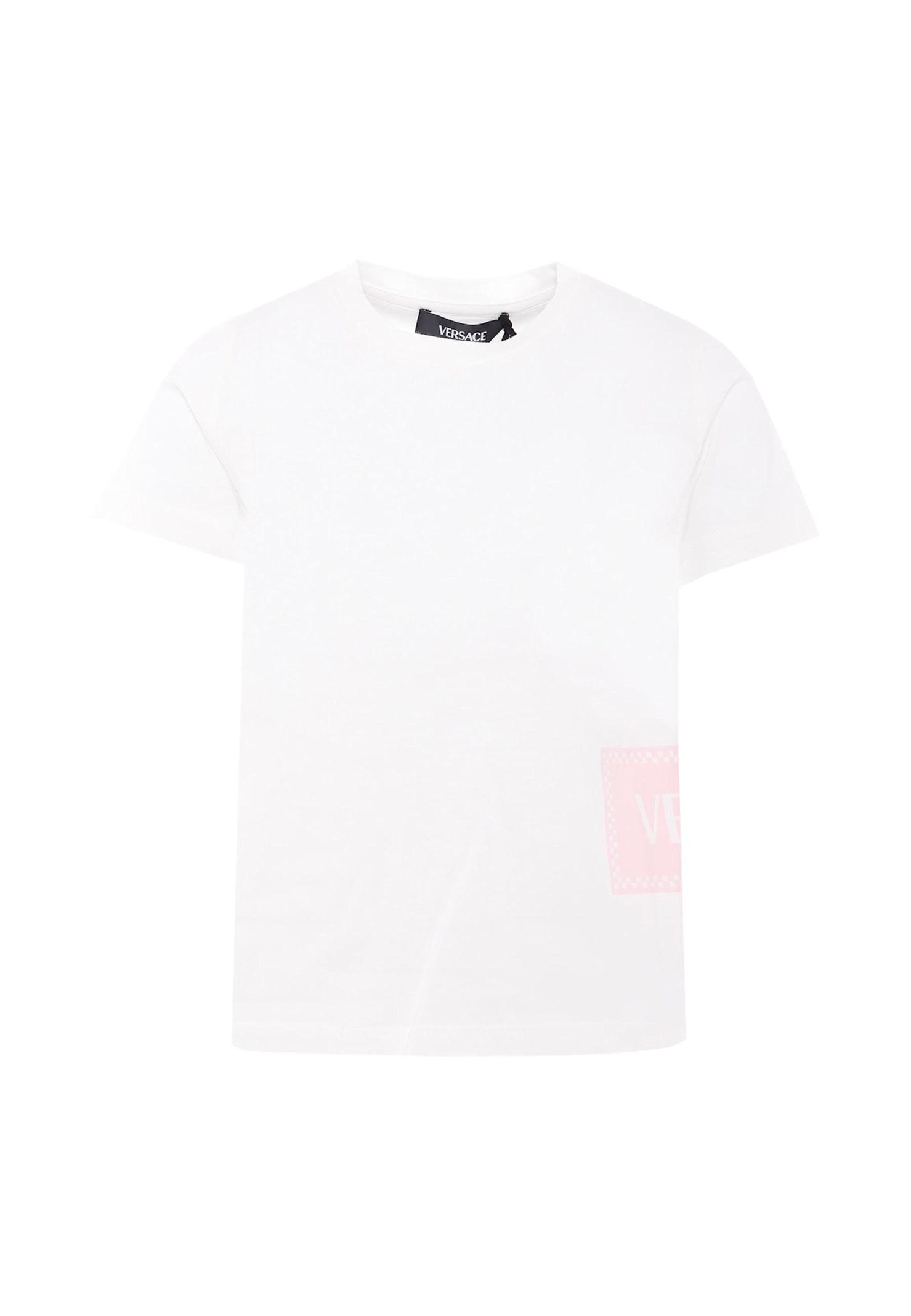 versace white t-shirt with 90 vintage logo for girl