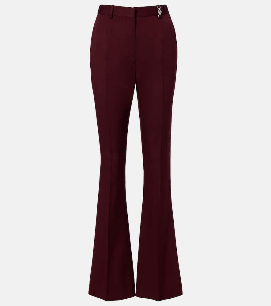 versace wool flared pants