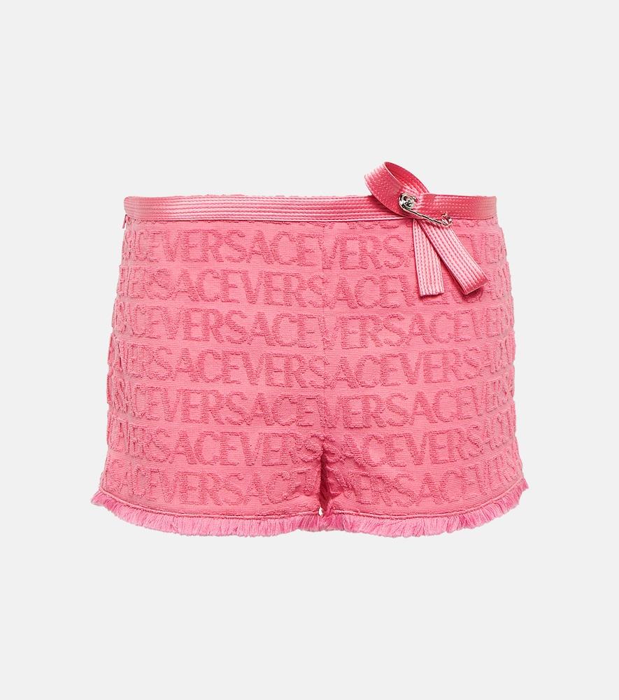 versace x dua lipa versace allover cotton terry shorts