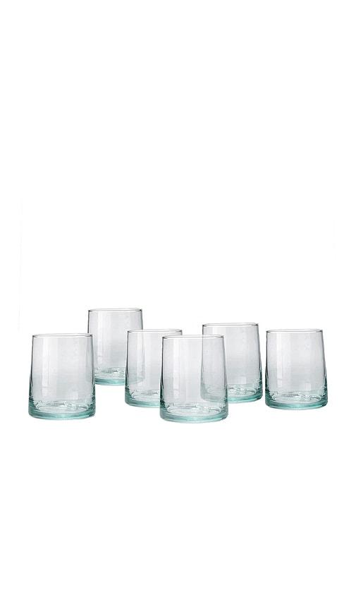 verve culture short moroccan cone glassware set of 6 in white.