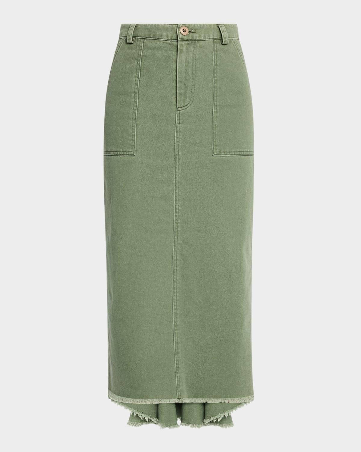 very mindful denim midi skirt